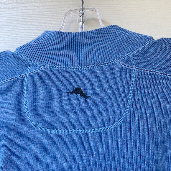 Tommy Bahama Men’s Blue Quarter Zip Pullover - Picture 9 of 9